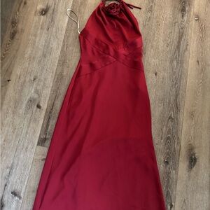 SAKE 💋Wine Red Sleeveless Halter Gown 💋💋new price!!